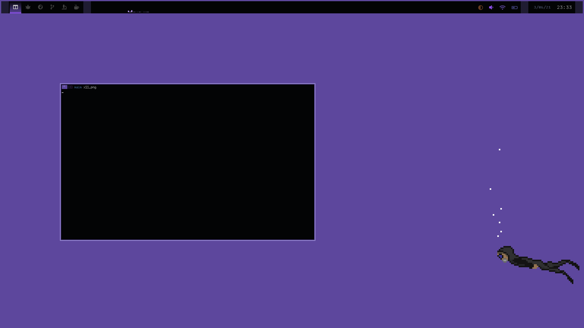My Qtile desktop under the X11 backend